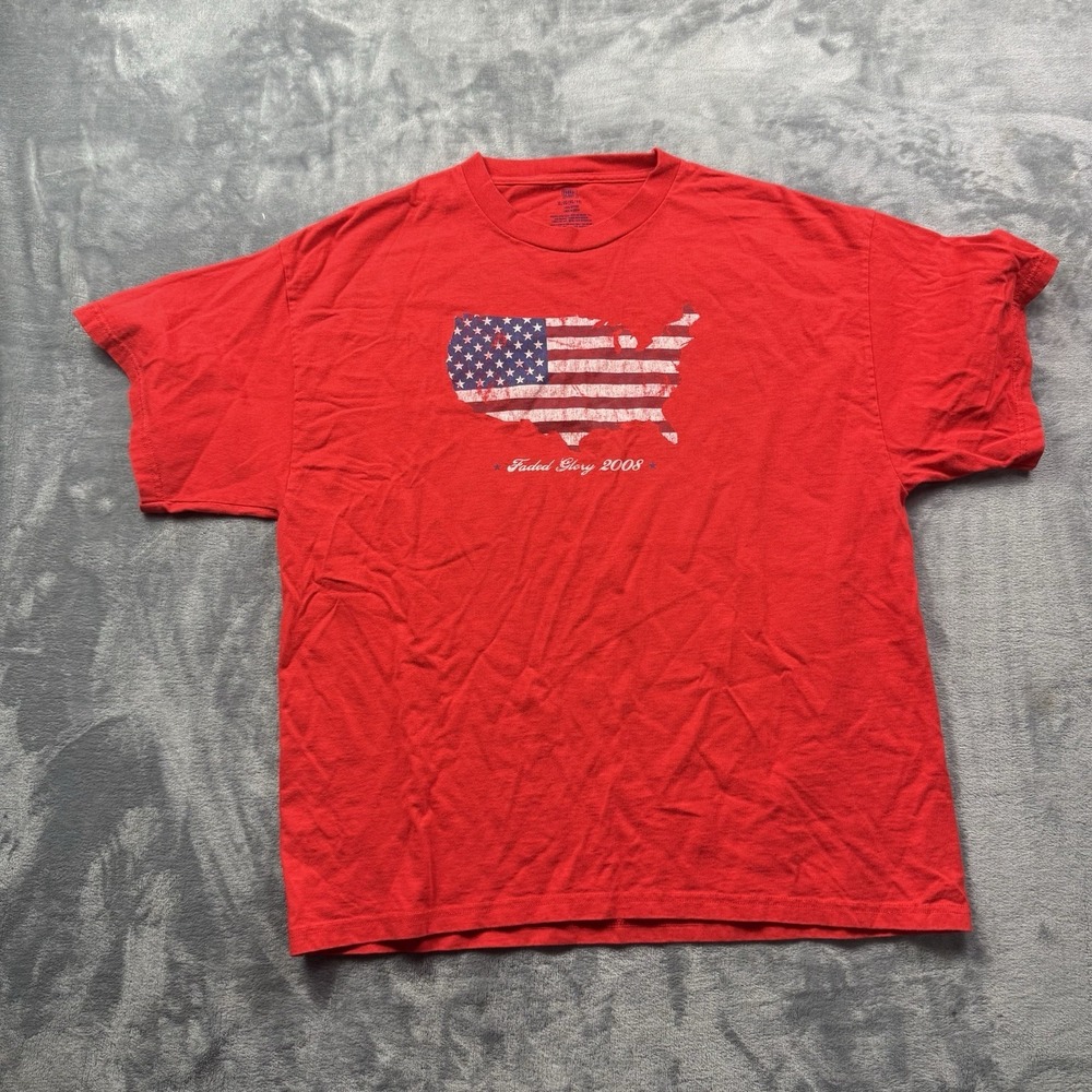Faded Glory Mens X Large 2008 Red Faded USA Red T-Shirt